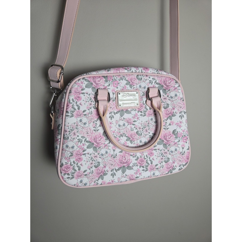 Loungefly Disney The Aristocats Marie Floral Pink Satchel Crossbody Purse Bag